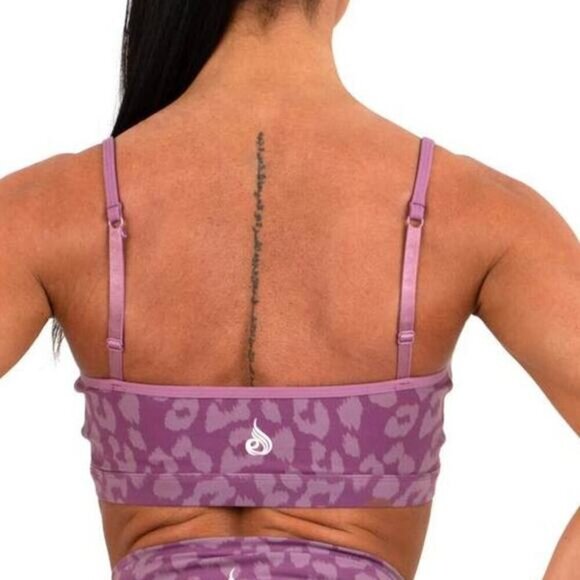 RYDERWEAR Animal Sports Bra Sz Small Leopard Purple - Picture 3 of 8